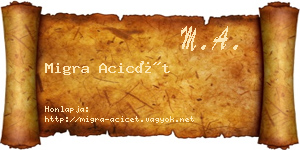 Migra Acicét névjegykártya